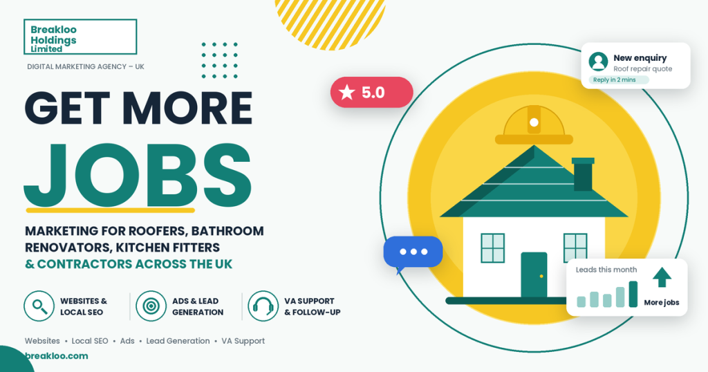 Read more about the article Get More Jobs – The Complete Guide to Marketing for Roofers, Bathroom Renovators, Kitchen Fitters and Contractors in the UK