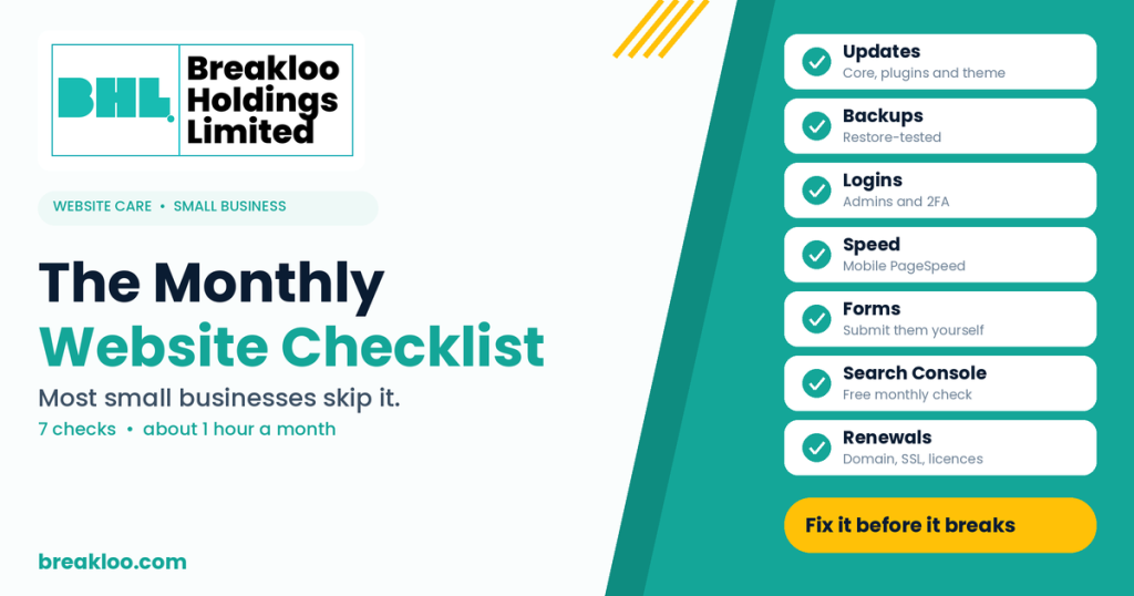 Read more about the article The Monthly Website Checklist Most Small Businesses Skip